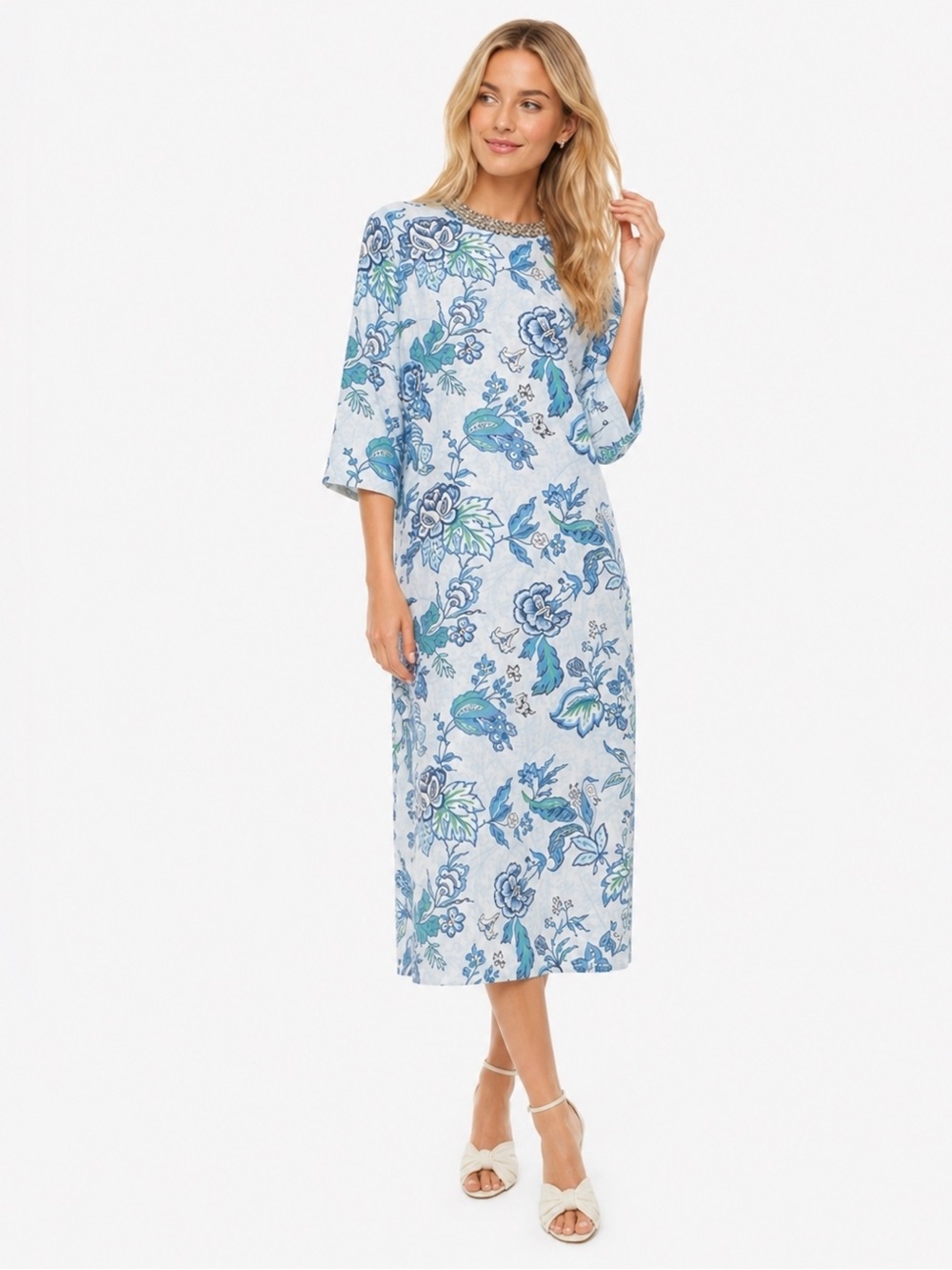 XXS Tuckernuck Jamie midi dress with embellished jeweled neckline